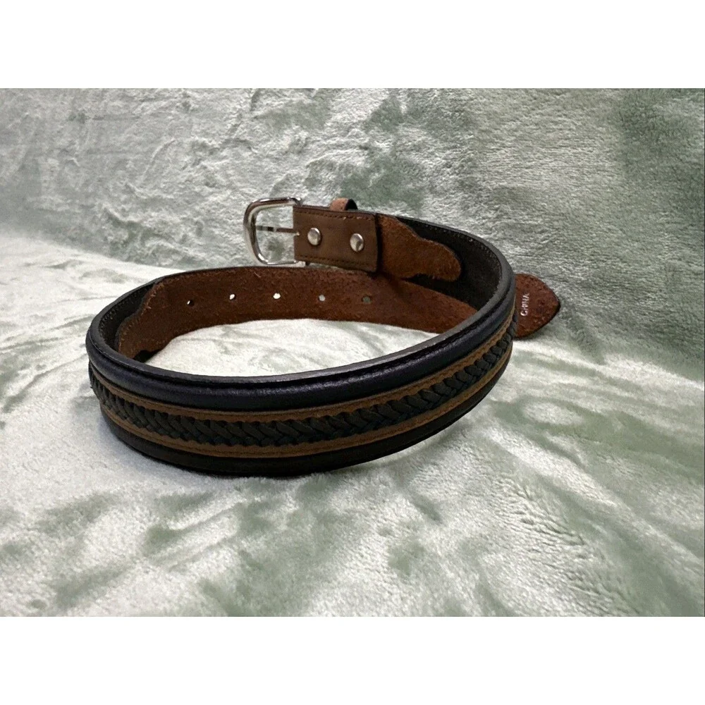 Nocona Belt Co.Yth Sz 20 Genuine Leather Laced Two Tone Change Buckle N44175107